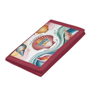 Summer Vibes Retro Beach Illustration Tri-fold Wallet