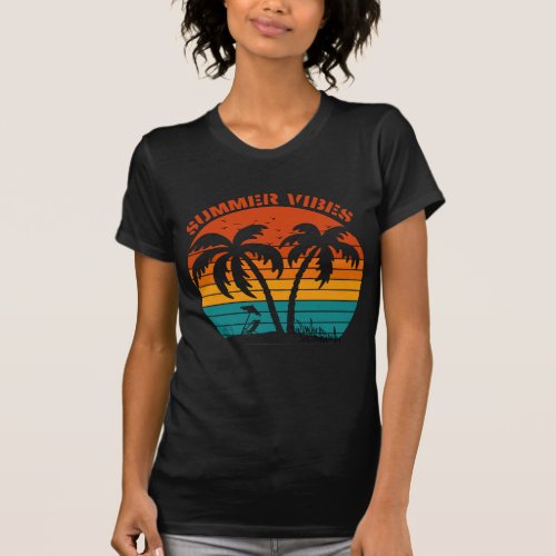 Summer Vibes Retro Beach T_Shirt