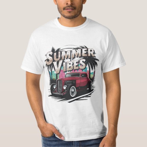 Summer Vibes  Retro Car T_Shirt