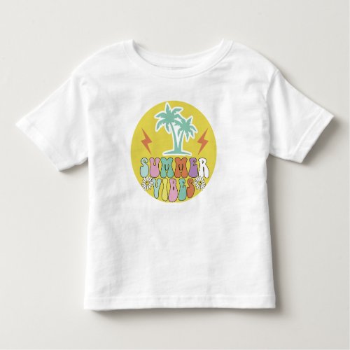 Summer Vibes Retro Palm Tree Toddler T_Shirt