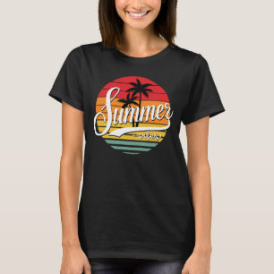 Summer Vibes Retro Sunset And Palm Trees Women's T-Shirt