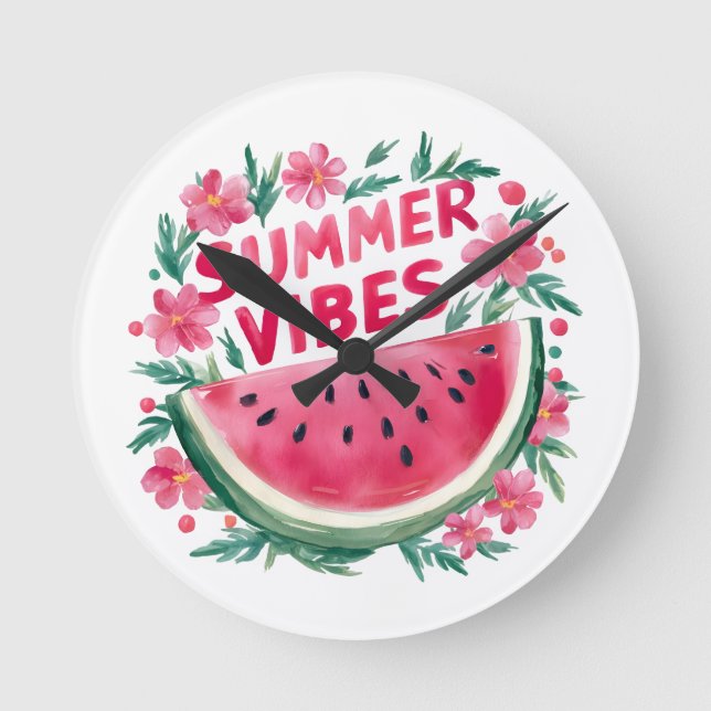 Summer Vibes Round Clock (Front)
