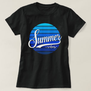 Summer Vibes Round Retro Sunset Women's T-Shirt