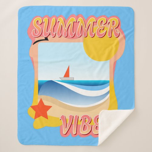 Summer Vibes Sherpa Blanket