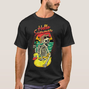 Summer Vibes Skeleton Funny Skeleton On Beach Suns T-Shirt