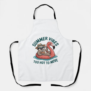 Summer Vibes Sloth Funny Lazy Float Apron