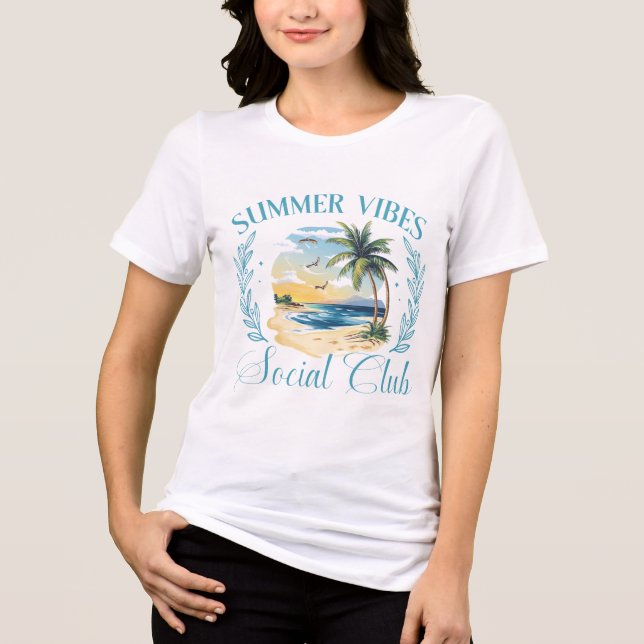 Summer Vibes Social Club | Fun Summer  Tri-Blend Shirt (Front)