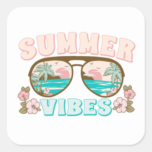 Summer vibes square sticker