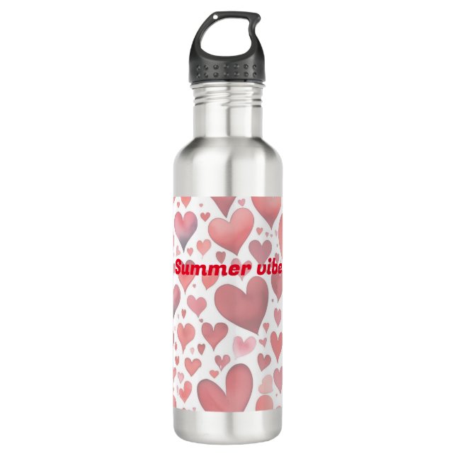 Summer vibes stainless steel water bottle (Front)