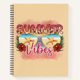 Summer Vibes Starfish Coastal Beach Notebook