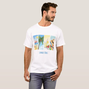 Summer Vibes Sublimation T-Shirt Retro Beach Sce