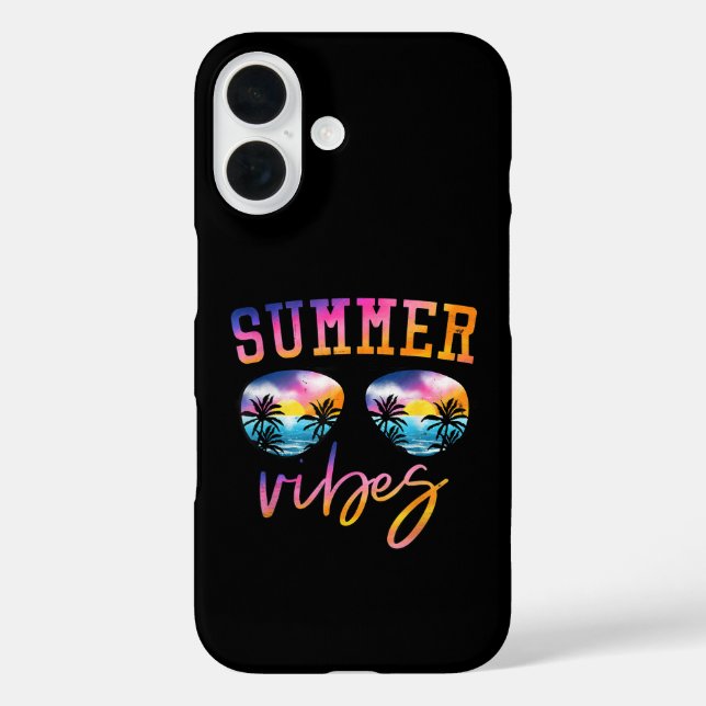 Summer Vibes Sunglasses With Palm Tree Funny Beach Case-Mate iPhone Case (Back)
