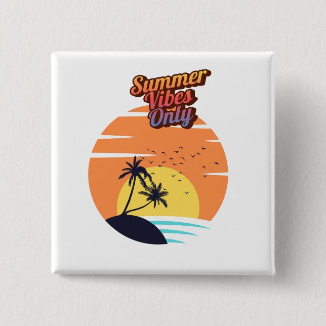 Summer vibes sunset  button (Front)