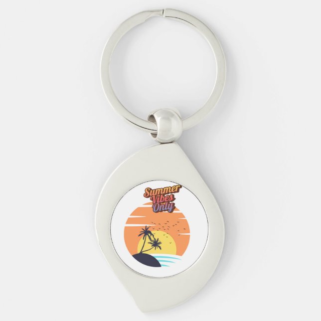 Summer vibes sunset  keychain (Front)