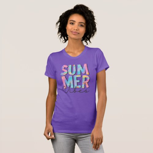 Summer Vibes T_Shirt_multi_color lettering T_Shirt