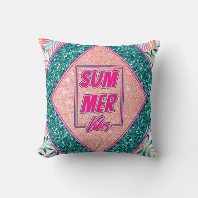 Summer vibes throw pillow (Front)