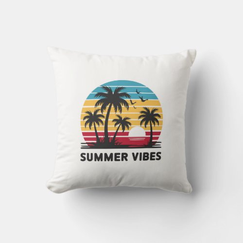 summer vibes throw pillow
