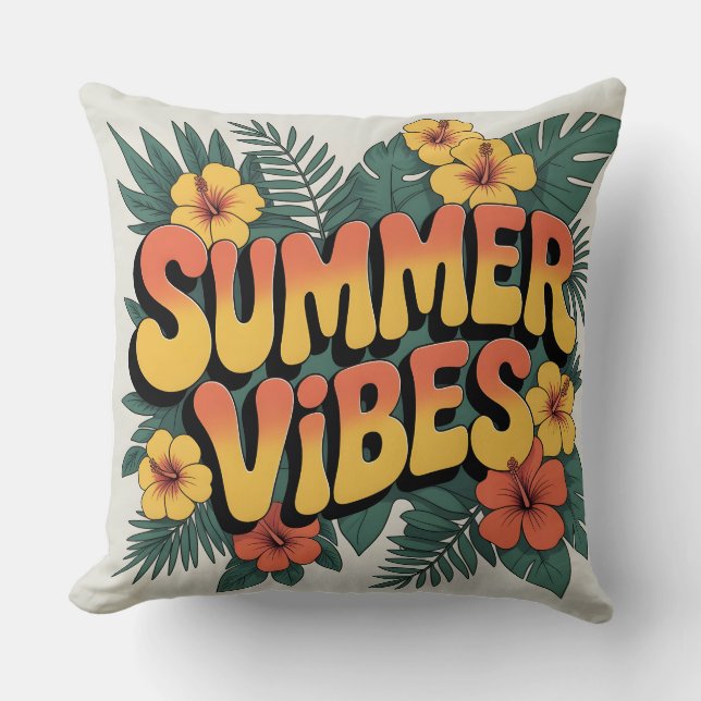Summer Vibes  Throw Pillow (Front)