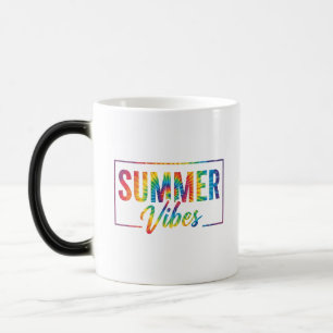 SUMMER Vibes Tie-Dye Rainbow Coffee Mug Bold