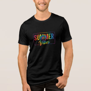 SUMMER Vibes Tie-Dye T-Shirt – Colorful Rainbow Tri-Blend Shirt