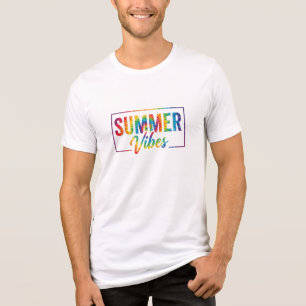SUMMER Vibes Tie-Dye T-Shirt – Colorful Rainbow Tri-Blend Shirt