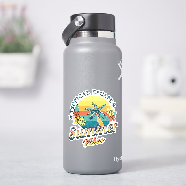 Summer vibes - Tropical escape Sticker (HydroFlask)