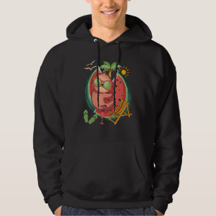 Summer Vibes Tropical Fruit  Animal Sloth Watermel Hoodie