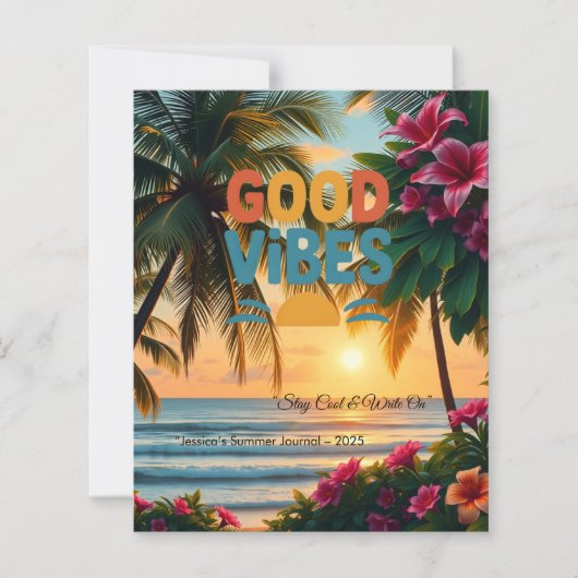 Summer Vibes Tropical Notebook (Front)