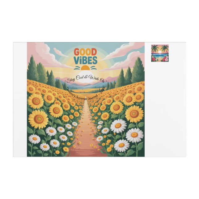 Summer Vibes Tropical Notebook  Acrylic Print (Front)