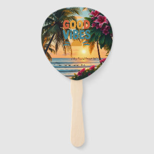 Summer Vibes Tropical Notebook Hand Fan