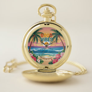 Summer Vibes Tropical Notebook Pocket Watch