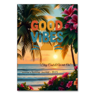Summer Vibes Tropical Notebook Table Number
