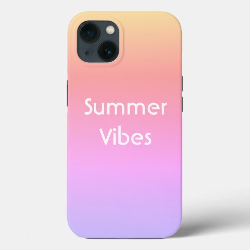 Summer Vibes Typography Gradient Pink iPhone 13 Case