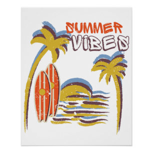 Summer Vibes Vacation Vintage Poster