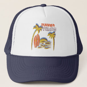 Summer Vibes Vacation Vintage Trucker Hat