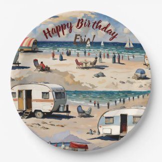 Summer Vibes, Vintage Caravan on the Beach 