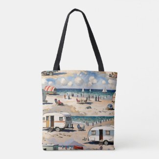 Summer Vibes, Vintage Caravan on the Beach 
