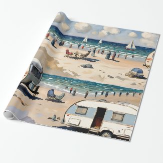 Summer Vibes, Vintage Caravan on the Beach 