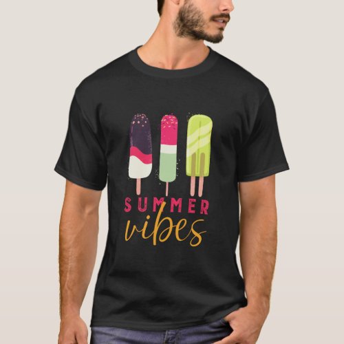 Summer Vibes Vintage Retro Hot Day Ice Cream Lover T_Shirt