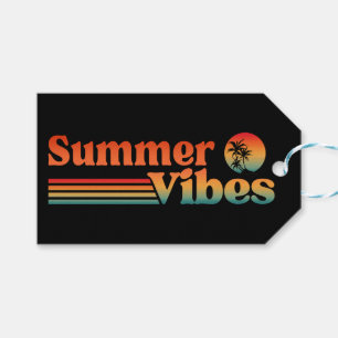SUMMER VIBES VINTAGE SUNSET VACATION GIFT TAGS