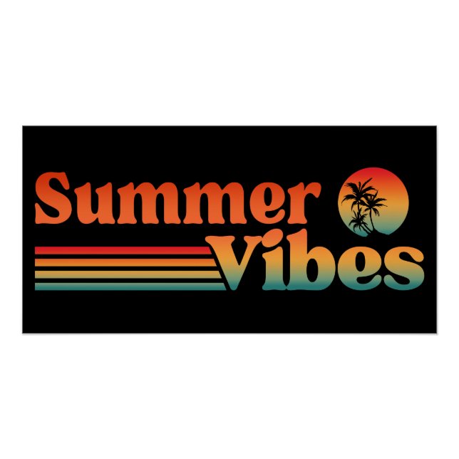 SUMMER VIBES VINTAGE SUNSET VACATION POSTER (Front)