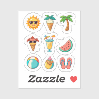 summer vibes vinyl sticker,tropical vacation, sticker