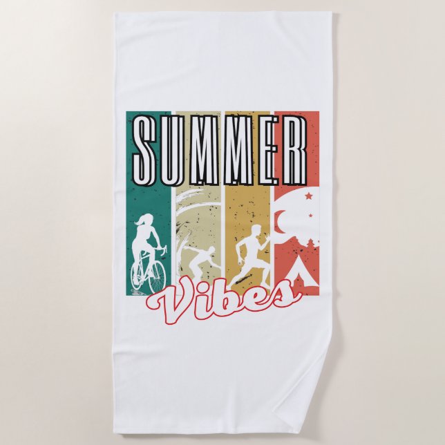 Summer Vibes.w Beach Towel (Front)