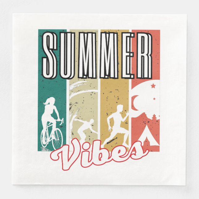 Summer Vibes.w Paper Dinner Napkins (Front)