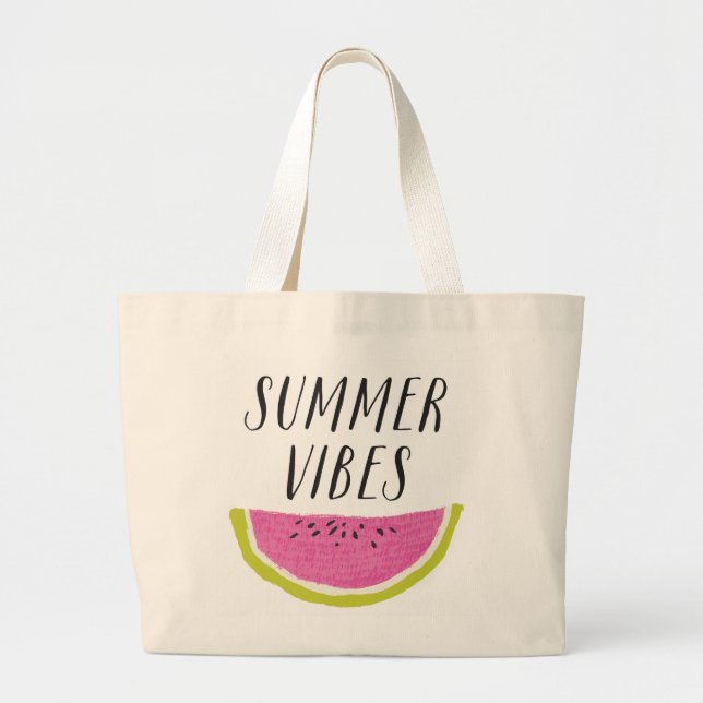 Summer Vibes Watermelon Beach Bag (Front)