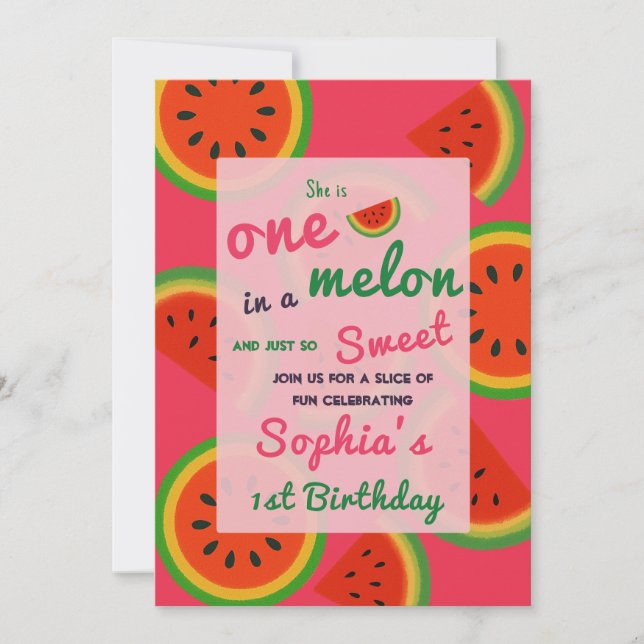 Summer Vibes Watermelon Party Invite (Front)