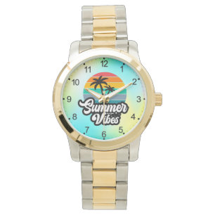 Summer Vibes with Palm Trees Design Watch