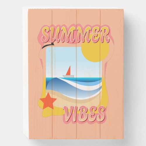 Summer Vibes Wooden Box Sign