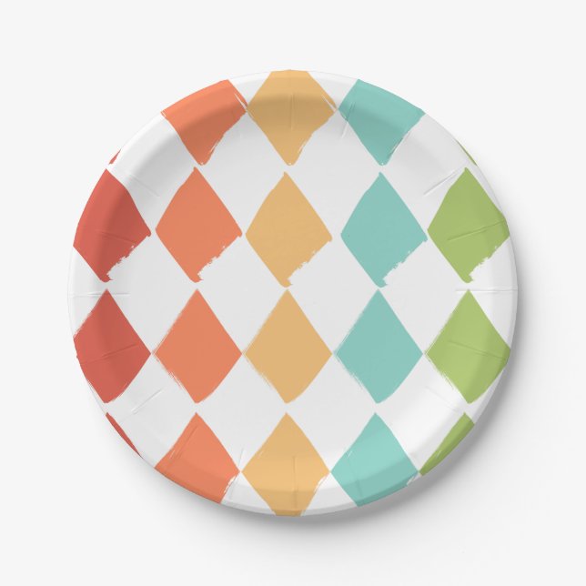 Summer vibrant colors  paper plates (Front)