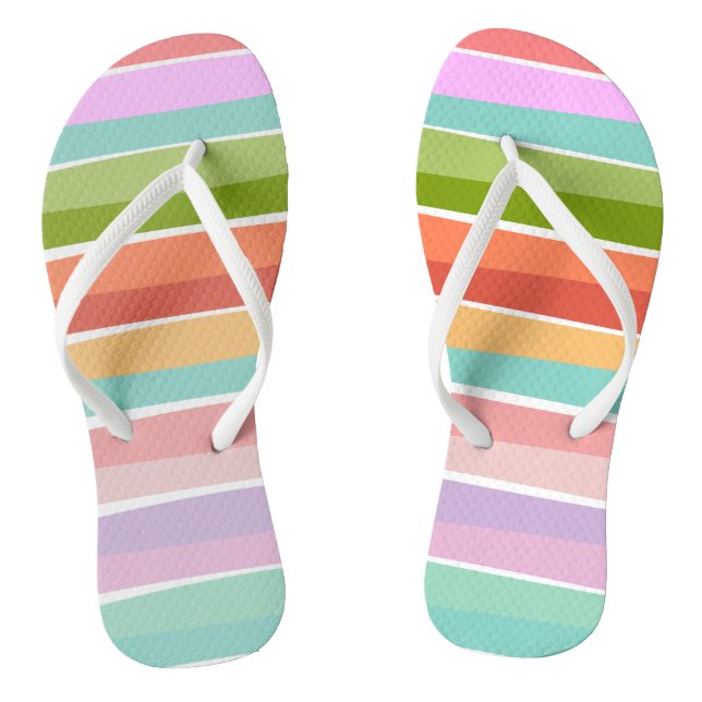 Summer vibrant stripe kids   flip flops (Footbed)